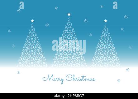 Modische Arabeske Weihnachtsbaum-Weihnachtskarte, Weihnachtselemente Stock Vektor