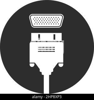 Designvorlage für symboldarstellung für hdmi-Kabel Stock Vektor