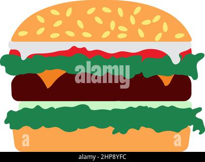 Ikone Des Hamburger Stock Vektor