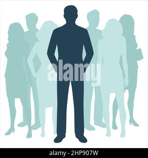 Gruppe von Geschäftsleuten, Geschäftsmänner Silhouetten, Vektor-Illustration Stock Vektor