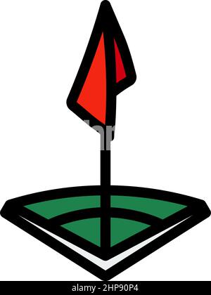 Symbol Der Eckflagge Des Fußballfelds Stock Vektor