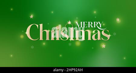 frohe weihnachten Hintergrund hell smaragdgrün. weihnachtsschrifteneffekt goldenen Farben. Anwendbar für Grußkarten, Einladung, Zeichen und Banner. Stock Vektor