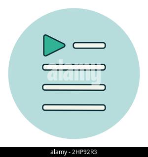 Vektor-Flat-Symbol für Musik-Wiedergabeliste Stock Vektor