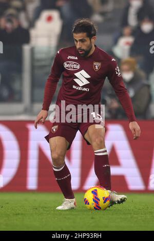 Turin, Italien, 18th. Februar 2022. Ricardo Rodriguez vom FC Turin während des Spiels der Serie A im Allianz Stadium, Turin. Bildnachweis sollte lauten: Jonathan Moscrop / Sportimage Stockfoto