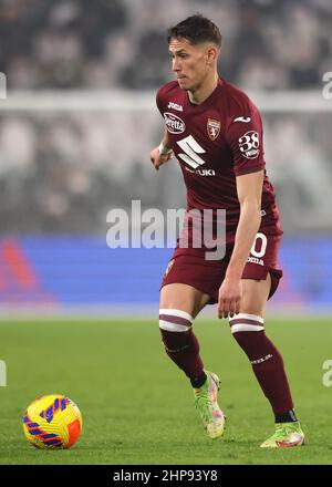 Turin, Italien, 18th. Februar 2022. Sasa Lukic vom FC Turin während des Spiels der Serie A im Allianz Stadium, Turin. Bildnachweis sollte lauten: Jonathan Moscrop / Sportimage Stockfoto