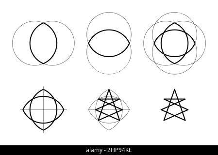 Mystic Lamb Symbol, entwickelt aus zwei überlappenden Vesica piscis Stock Vektor