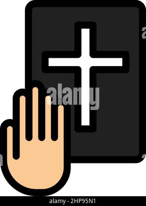 Hand On Bible Icon Stock Vektor