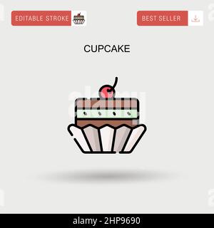 Cupcake einfaches Vektorsymbol. Stock Vektor