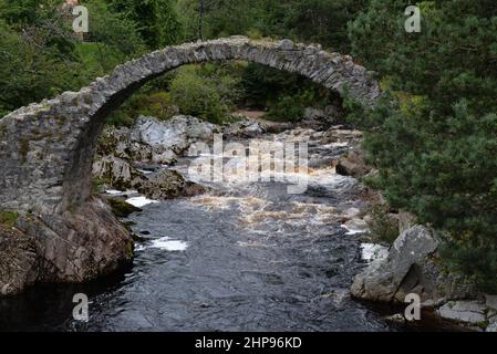 Old Packhorse Bridge, Carrbridge, Schottland Stockfoto