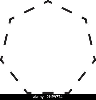 Vektor-Symbol mit gestrichelten Symbolen in der Form eines Heptagons für kreatives Grafikdesign-ui-Element in einer Piktogrammdarstellung Stock Vektor