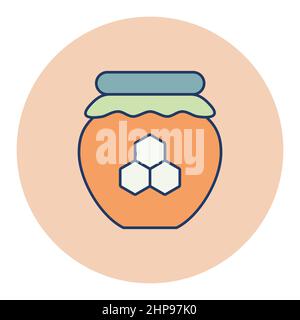 Glas mit Honig-Vektor-Symbol. Tierschild am Bauernhof Stock Vektor
