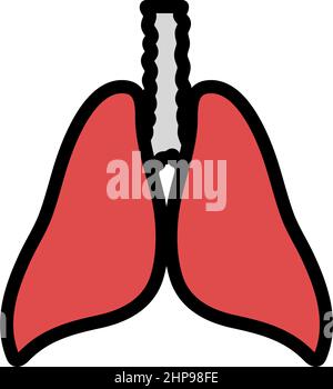 Symbol Für Menschliche Lungen Stock Vektor