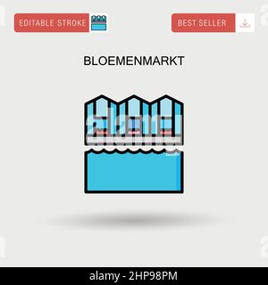 Bloemenmarkt einfaches Vektorsymbol. Stock Vektor