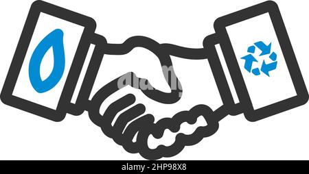 Symbol Für Ökologische Handshakes Stock Vektor
