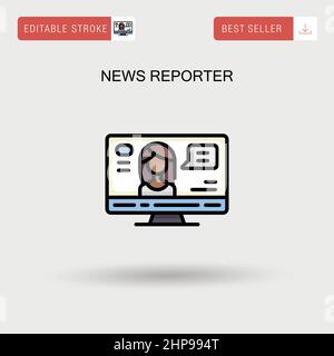 Einfaches Vektorsymbol für Nachrichtenreporter. Stock Vektor