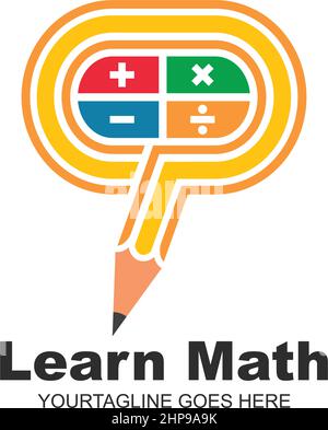 Lernen Sie mathematische Bleistift Symbol Vektor Illustration für App Web-Design Stock Vektor
