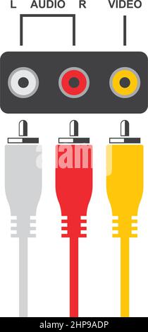 RCA-Kabel mit Symboldarstellung Stock Vektor