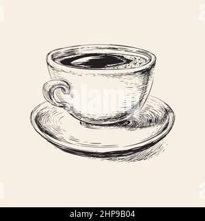Hand gezeichnete Skizze Kaffeetasse Vector Illustration Stock Vektor