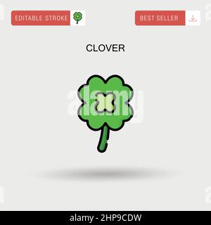 Einfaches Vektorsymbol „Kleeblatt“. Stock Vektor