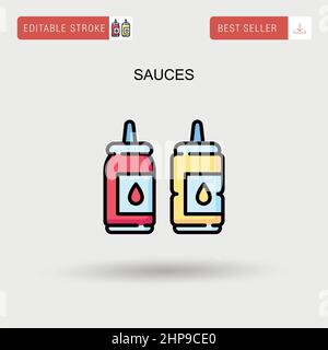 Einfaches Vektorsymbol für Saucen. Stock Vektor