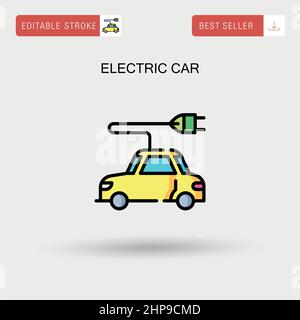 Elektroauto einfaches Vektor-Symbol. Stock Vektor