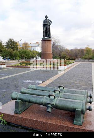 Denkmal für Alexander Suvorov, den legendären russischen Militärführer und Feldmarschall des 18.. Jahrhunderts, Moskau, Russland Stockfoto