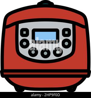 Symbol Für Mehrkochermaschine In Der Küche Stock Vektor