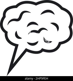 Speech Bubble Brain Icon Vektor-Design Stock Vektor