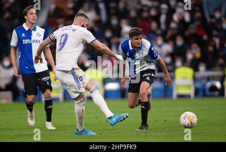 Madrid, Spanien. 19th. Februar 2022. Spanisches Fußballspiel der La Liga Real Madrid gegen Alaves im Santiago Bernabeu Stadion. Madrid February 19, 2022 Benzema 900/Cordon Press Credit: CORDON PRESS/Alamy Live News Stockfoto