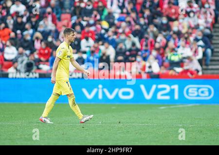 Granada, Spanien. 19th. Februar 2022. Giovani Lo Celso von Villarreal CF gesehen beim La Liga Santander 2021/2022 Spiel zwischen Granada CF und Villarreal CF im Nuevo Los Carmenes Stadion.Endstand Granada CF 1:4 CF Villarreal CF. Kredit: SOPA Images Limited/Alamy Live Nachrichten Stockfoto