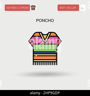 Einfaches Vektorsymbol „Poncho“. Stock Vektor