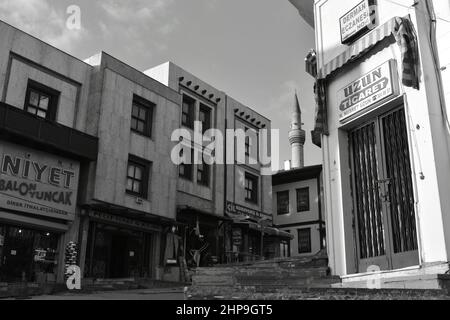 Ankara Old Town - Geschäfte und Straßenleben in der Schlossgegend der Altstadt von Ankara Stockfoto