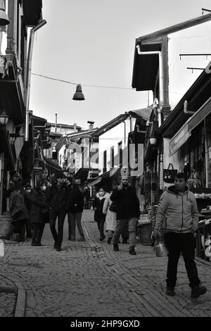 Ankara Old Town - Geschäfte und Straßenleben in der Schlossgegend der Altstadt von Ankara Stockfoto