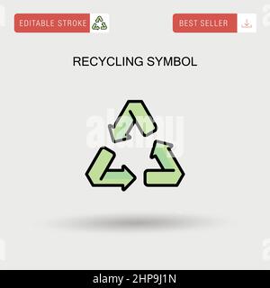 Recycling-Symbol einfaches Vektorsymbol. Stock Vektor