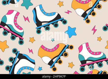 Rollschuhe im Retro-Stil Stock Vektor