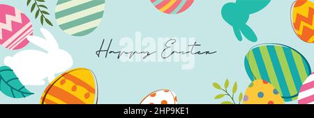 Happy easter Egg Grußkarte Hintergrund template.Can für Cover, Einladung, Anzeige, Tapete, Flyer, Plakate verwendet werden, Broschüre. Stock Vektor