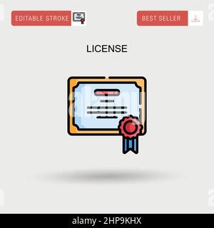 Einfaches Vektorsymbol für die Lizenz. Stock Vektor