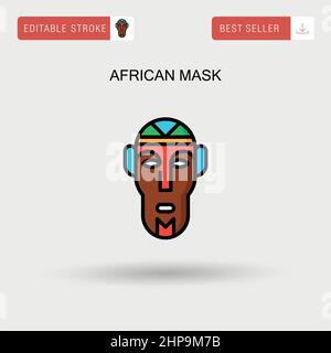 Afrikanische Maske einfaches Vektor-Symbol. Stock Vektor