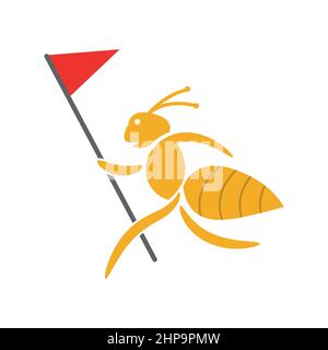 ANT-Trageflagge. Flaches Design. Vektorgrafik auf weißem Hintergrund Stock Vektor