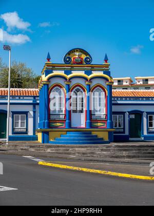 Die azorianische Kapelle des Heiligen Geistes auf der Insel Terceira Stockfoto