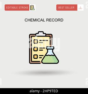 Einfaches Vektorsymbol für chemische Aufzeichnungen. Stock Vektor