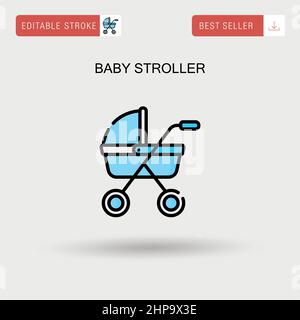 Baby Kinderwagen einfaches Vektor-Symbol. Stock Vektor