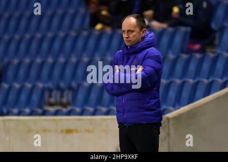 LE HAVRE, FRANKREICH - 19. FEBRUAR: Mark Parsons aus den Niederlanden während des Spiels Tournoi de France 2022 zwischen Finnland und den Niederlanden im Stade Oceane am 19. Februar 2022 in Le Havre, Frankreich (Foto: Rene Nijhuis/Orange PicBilder) Stockfoto