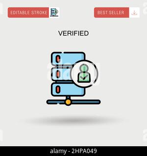 Verifiziertes einfaches Vektorsymbol. Stock Vektor