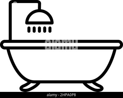 Badewanne. Badliniensymbol, Vektorgrafik Stock Vektor