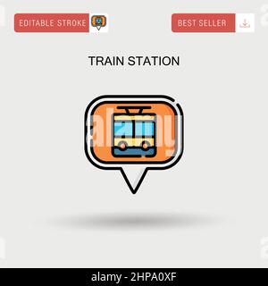 Einfaches Vektorsymbol für den Bahnhof. Stock Vektor