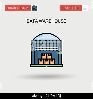 Einfaches Vektorsymbol für Data Warehouse. Stock Vektor