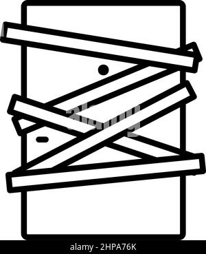 Symbol Für Die Tür Des Tatortstors. Auffälliges Design mit bearbeitbarer Konturbreite. Vektorgrafik. Stock Vektor