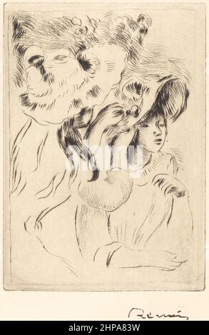 Titel: Der Hutstift (Le chapeau epingle) Ersteller: Pierre Auguste Renoir Datum: 1894 Abmessungen: - Medium: Drypoint Ort: Nation Gallery of Art Stockfoto