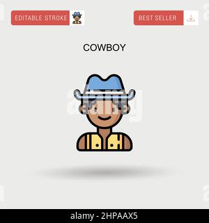 Einfaches Vektorsymbol für Cowboy. Stock Vektor